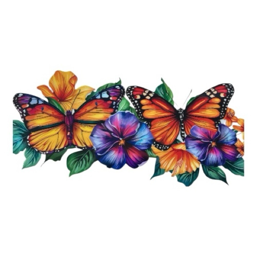 Butterfly Floral Cup Decal (14)